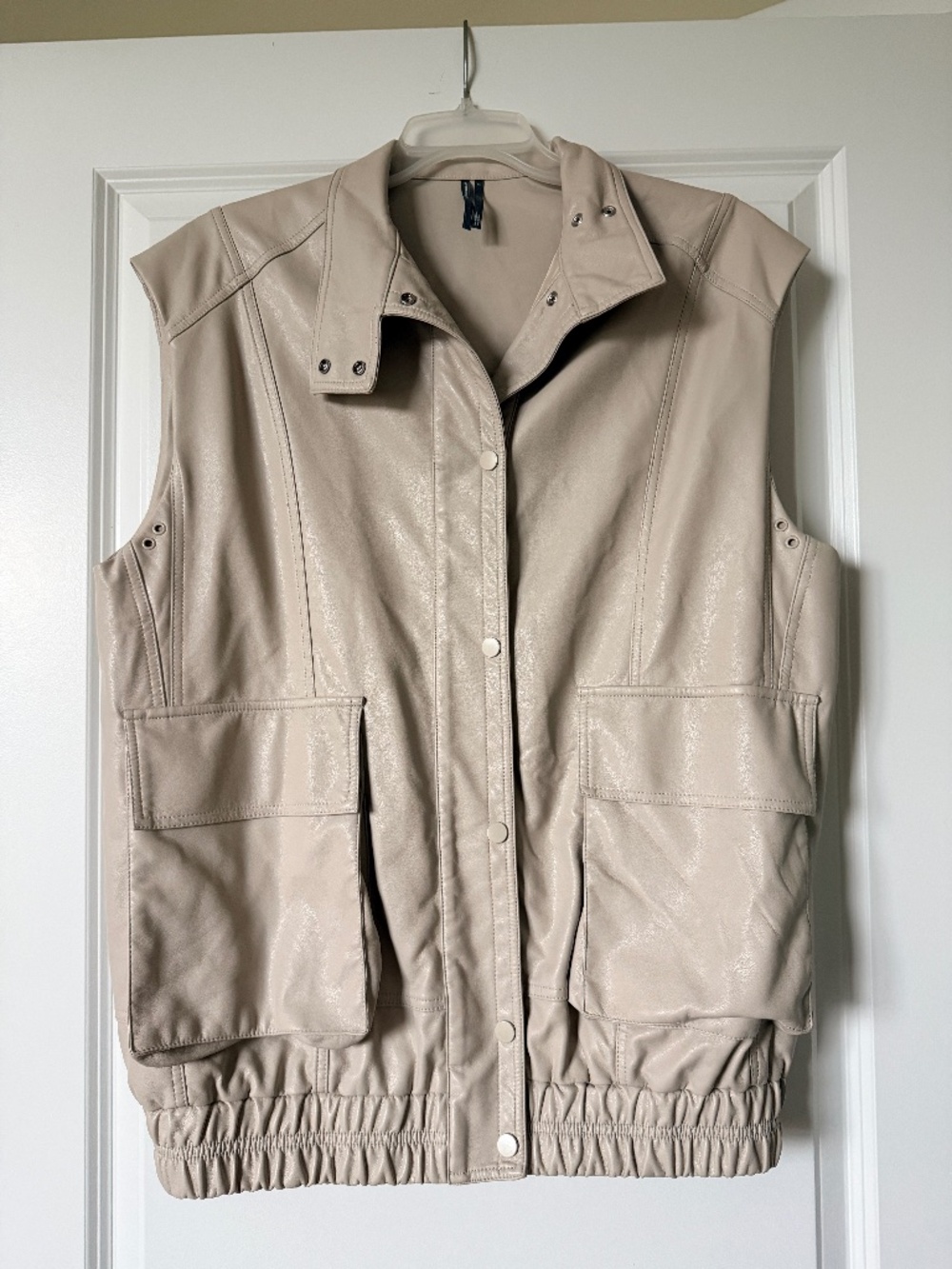 Anthropologie Faux Leather Utility Vest